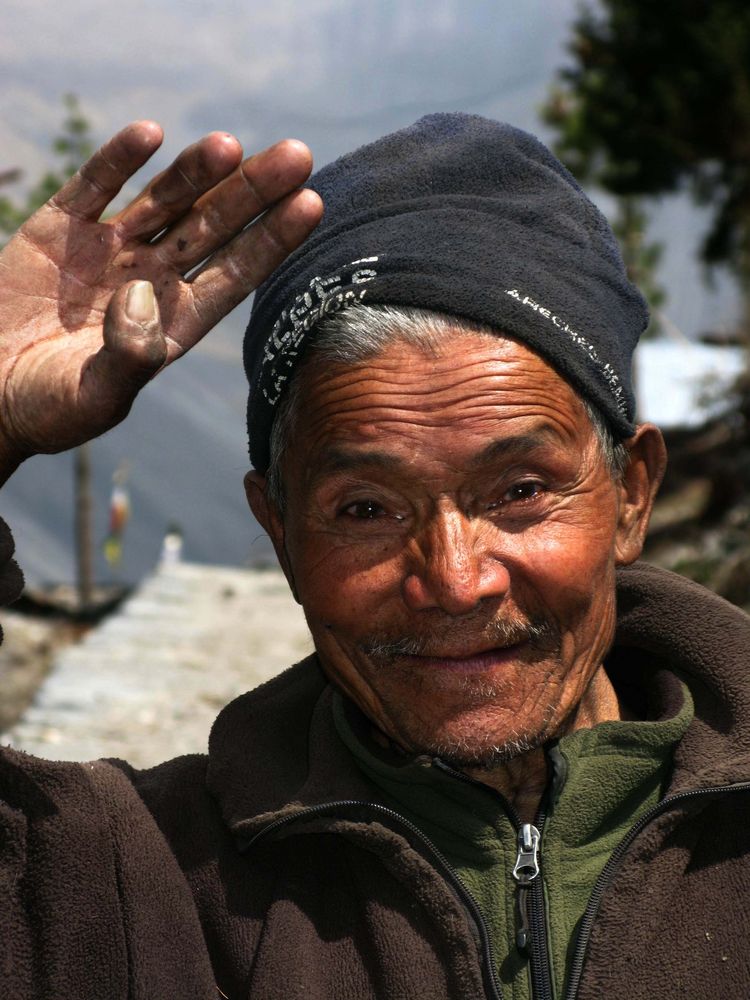 Alter Mann am Annapurna