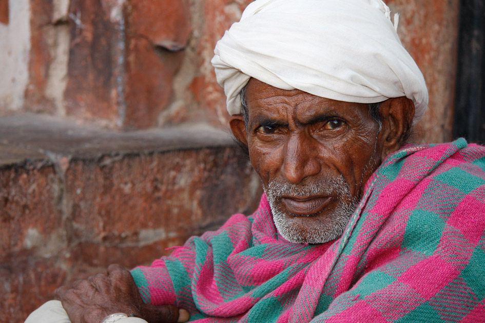 Alter Mann im indischen Jaipur