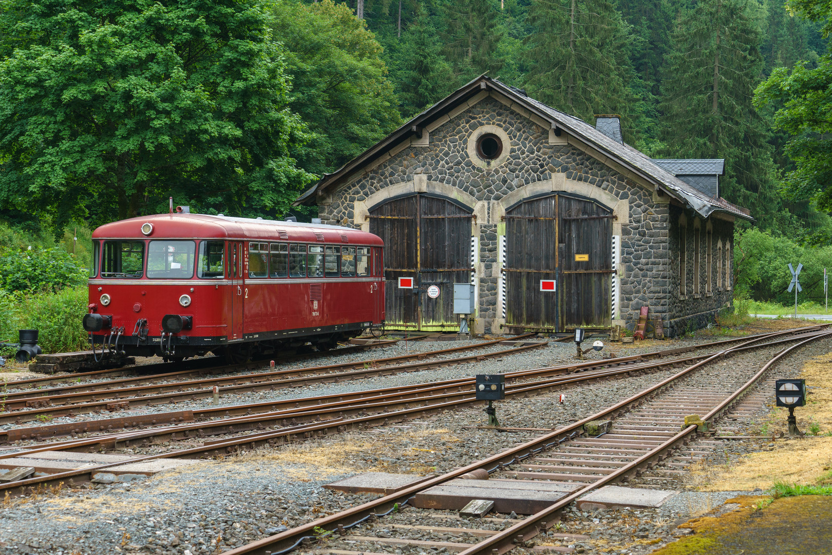 Alter Schienenbus in Nordhalben 