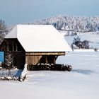 Alter Speicher in Emmentaler Winterlandschaft