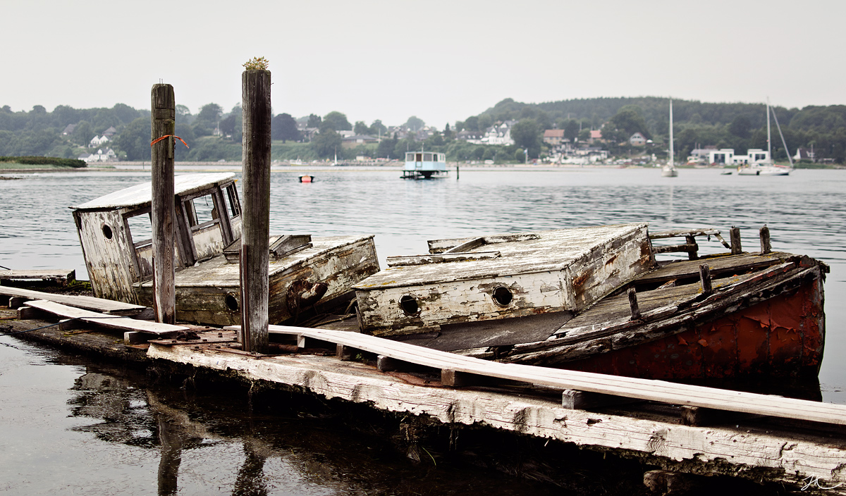 Altes Bootswrack an der Ochseninsel