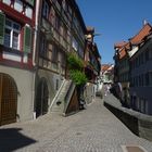 Altes Fachwerk in der historischen Altstadt von Meersburg am Bodensee