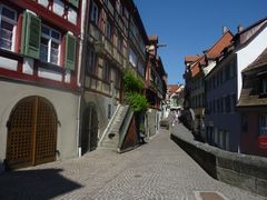 Altes Fachwerk in der historischen Altstadt von Meersburg am Bodensee