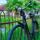 altes Fahrrad im Garten