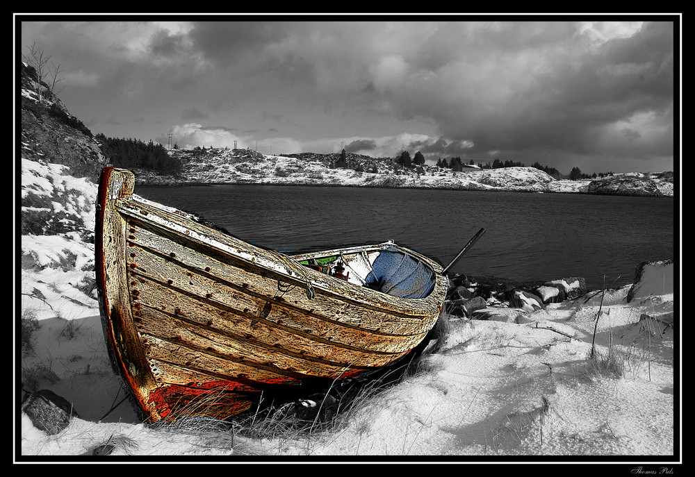 Altes Fischerboot in Norwegen