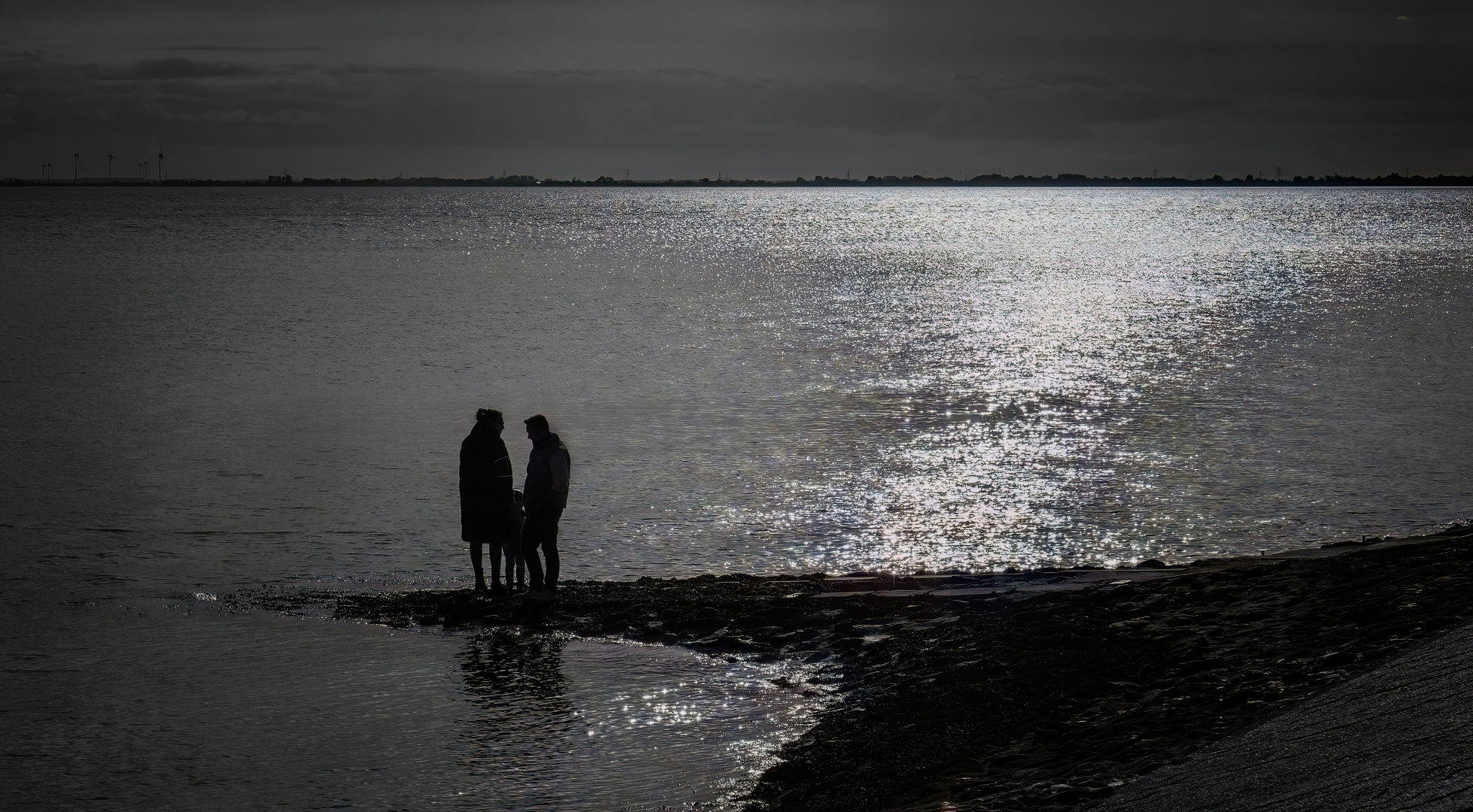 altes Meer, junge Familie 