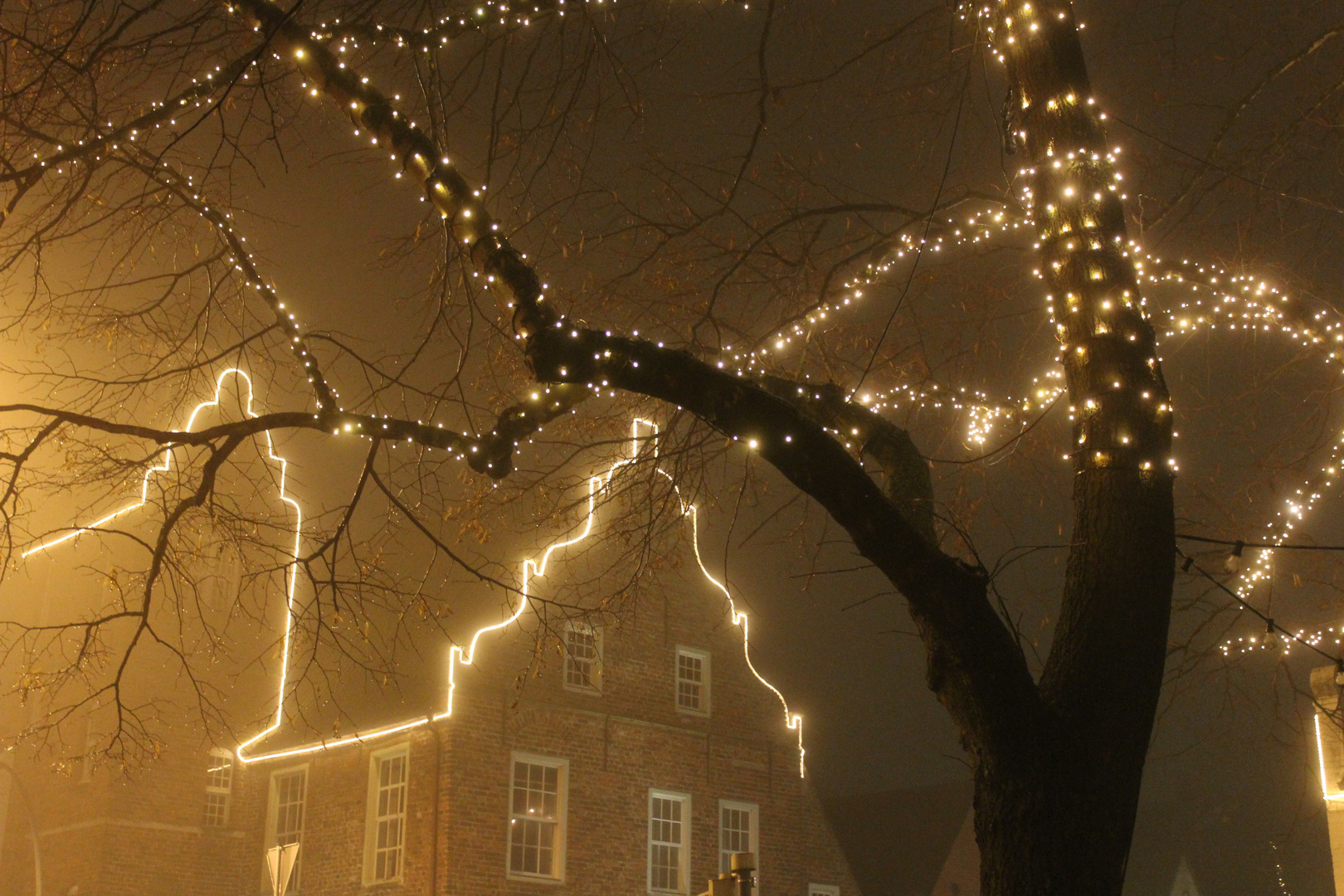 Altes Rathaus im Nebel