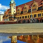 ALTES RATHAUS LEIPZIG im Aprilwetter Ende März 