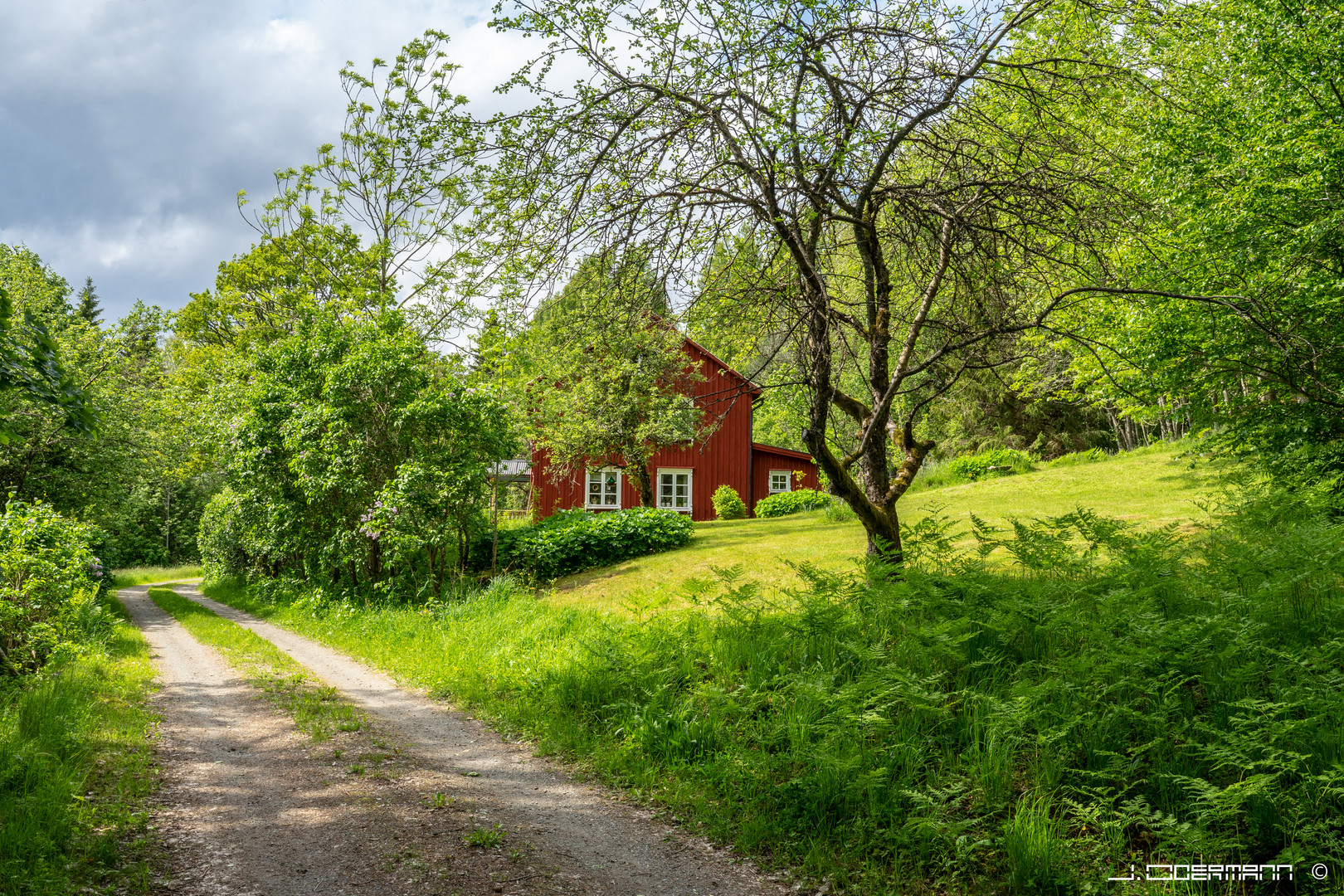 Altes rotes Haus in Schweden