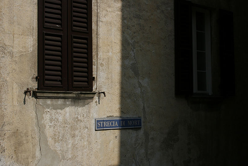 altes Strassenschild in Morcote