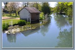 Altes Waschhaus am Indre in Issoudun (France, Centre)