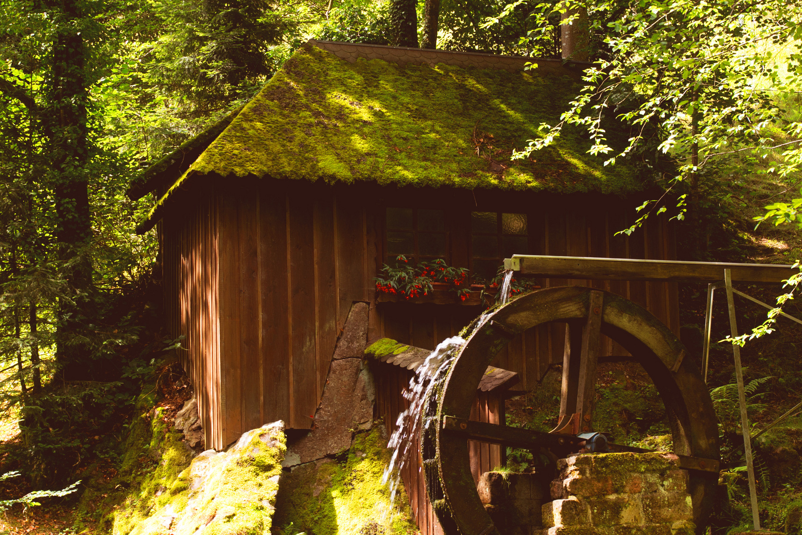 Altes Wasserrad im Kurpark Bad Wildbad