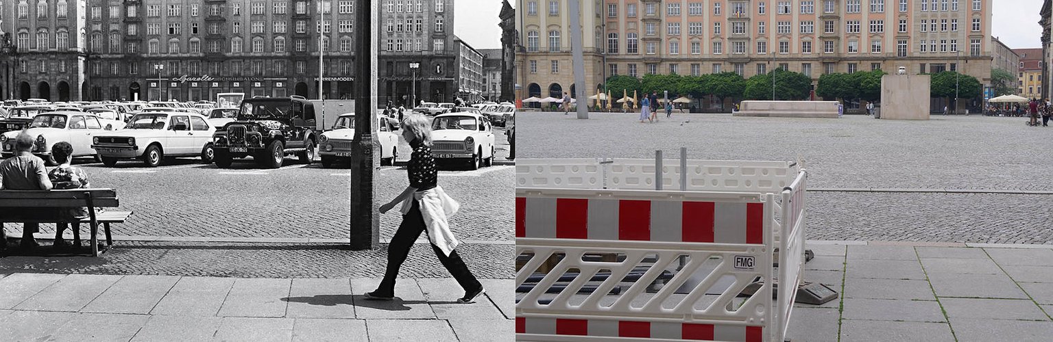 Altmarkt Dresden 1984 und 2020