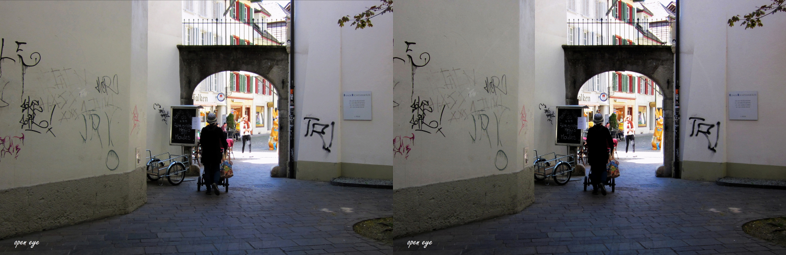 _ Altstadt Aarau - Fussgänger Passage zum Mühlegässli _