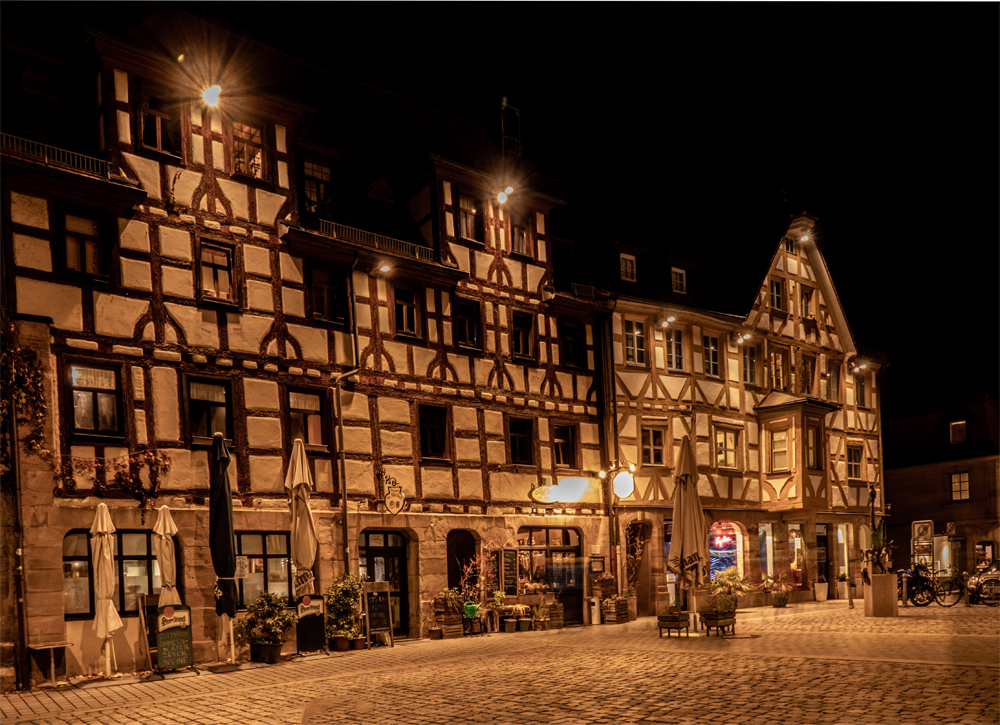 Altstadt Fürth im Licht Der Nacht