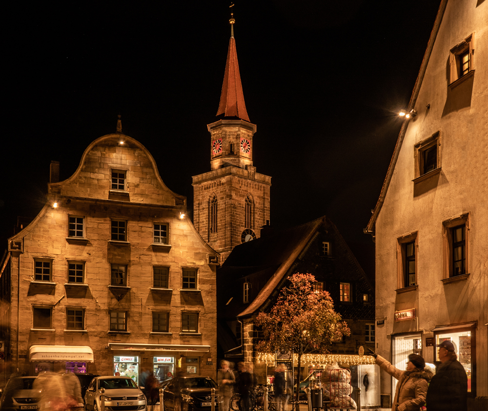 Altstadt Fürth im Licht Der Nacht