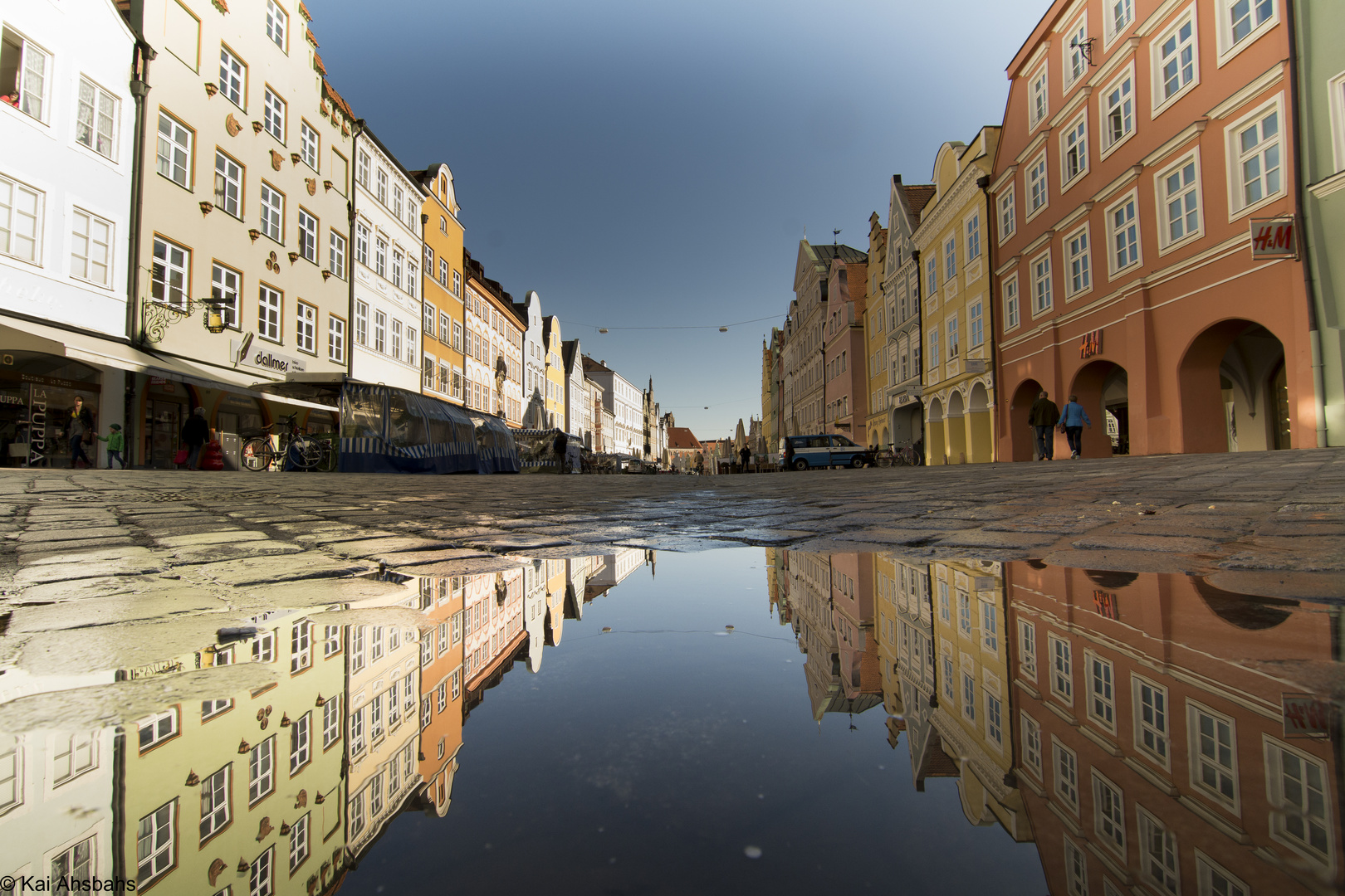 Altstadt Landshut nach dem Regen