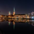 Altstadt Lübeck mit St. Petri und St. Marien (v.r.n.l.)