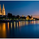 Altstadt Regensburg und Steinerne Brücke....