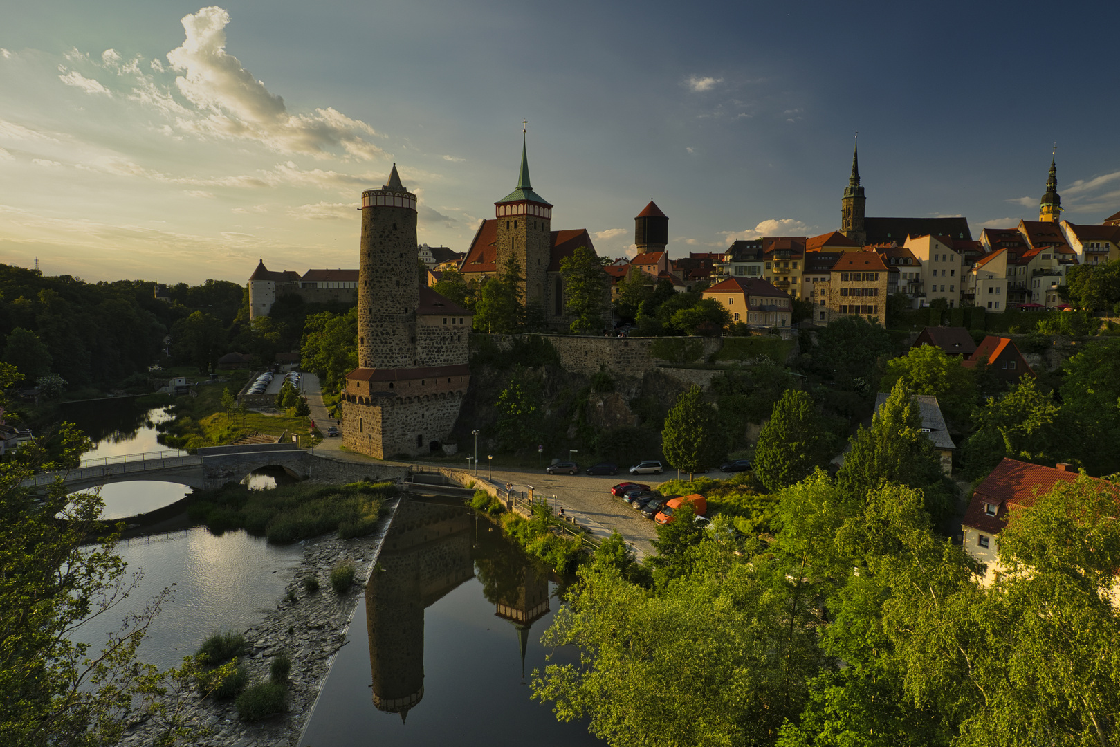 Altstadt von Bautzen beim Sonnenuntergang 