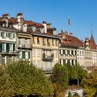 Altstadt von Bern: Häuserzeile Junkerngasse mit Gärten