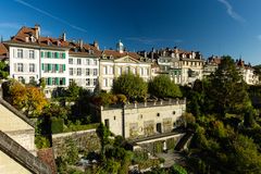 Altstadt von Bern - Südansicht der Häuser Junkerngasse mit den hängenden Gärten