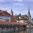 Altstadtblick mit Spreuerbrücke in Luzern