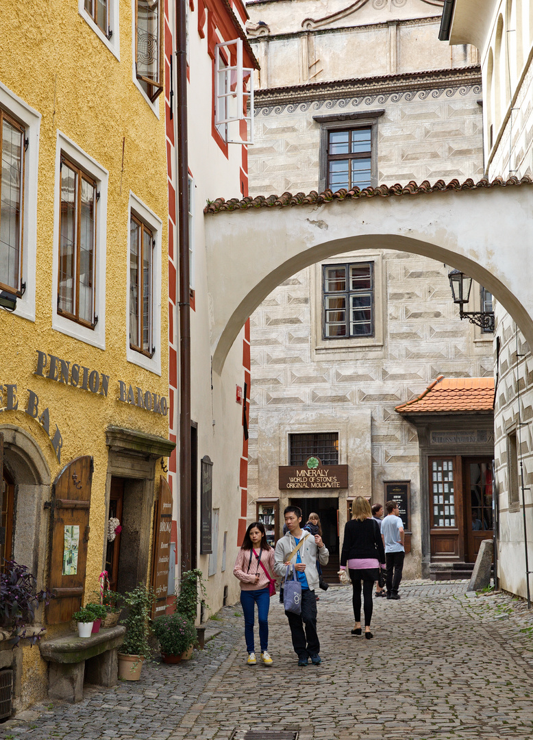 Altstadtszene in Cesky Krumlov