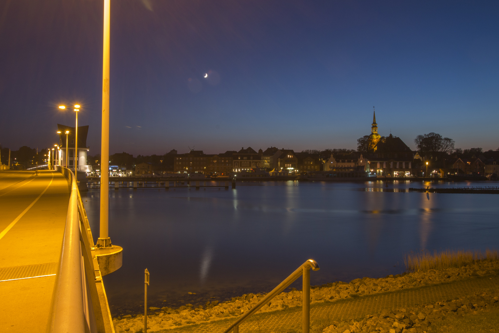 am Abend an der Brücke in Kappeln