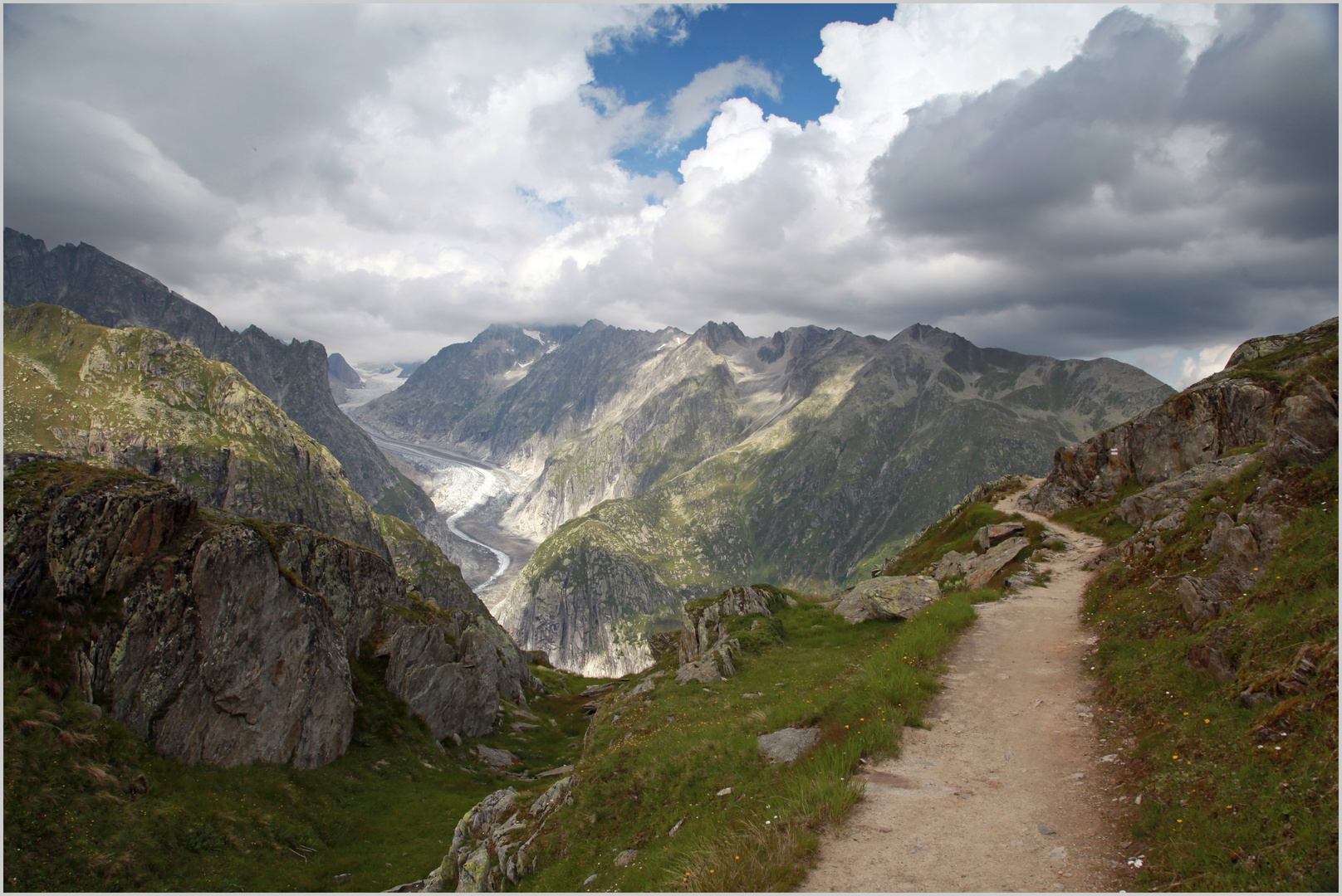 am Aletschgletscher in der Schweiz