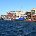 Am Alten Strom in Warnemünde bei Hochwasser