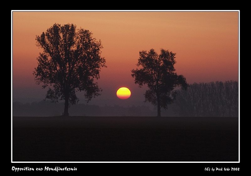 Am bayrischen Lech - Opposition zur Mondfinsternis