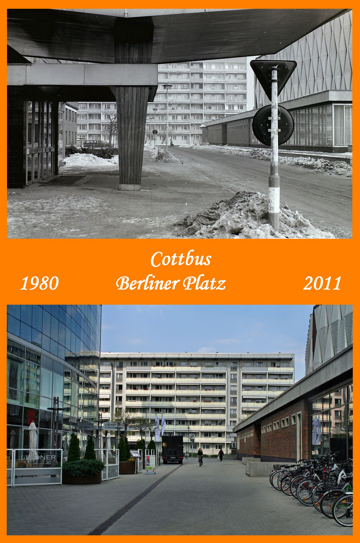 Am Berliner Platz um 1980 und heute