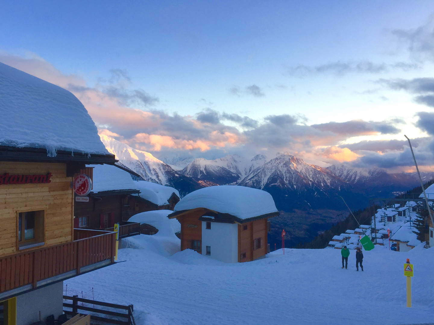 am Do Abend hatten wir auch Sicht ins Tal von der Bettmeralp aus