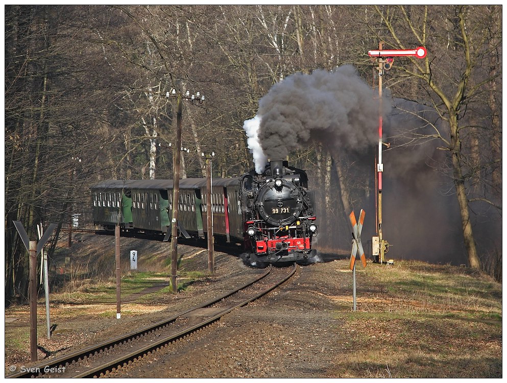 Am Einfahrsignal hinter Bertsdorf