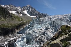 Am Eisbruch des Glacier de Argentiere/Mt. Blanc-Massiv/Frankreich