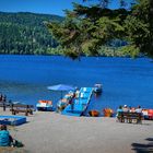 Am  Elektro-/Tretbootverleih in Schluchsee Strandbad