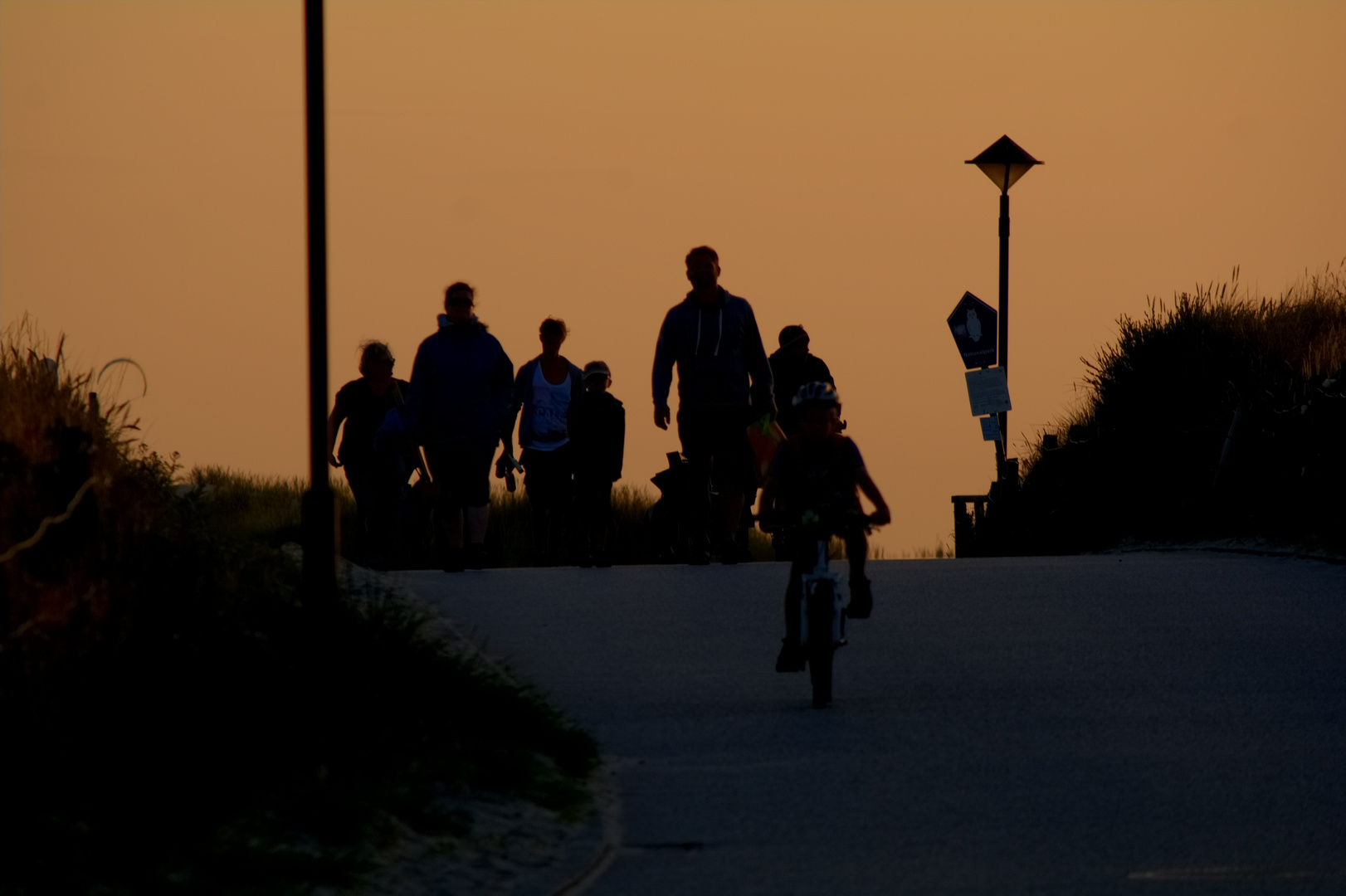 Am Ende des Tages am Strand