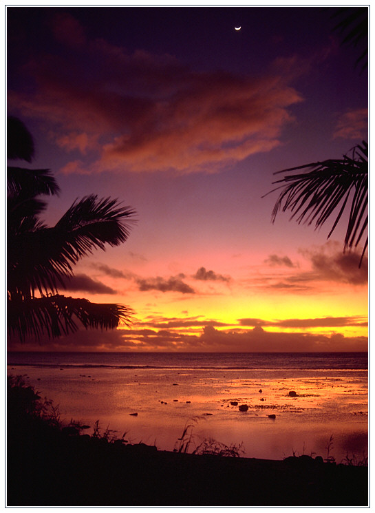 Am Ende eines Tages im Paradies: Sonnenuntergang in der Südsee (Rarotonga, Cook Inseln)