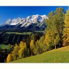 Am Fastenberg - im Hintergrund die Dachsteingruppe und zu deren Füßen die Ramsau