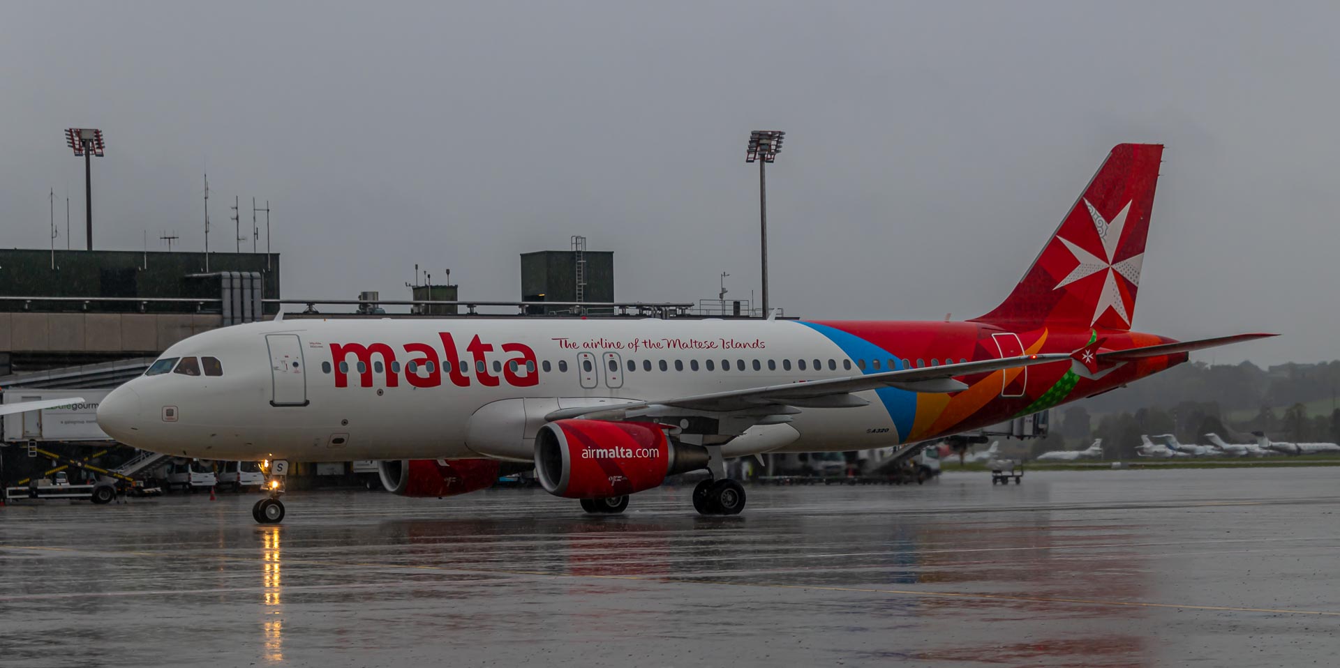 Am Flughafen Zürich bei Regenwetter