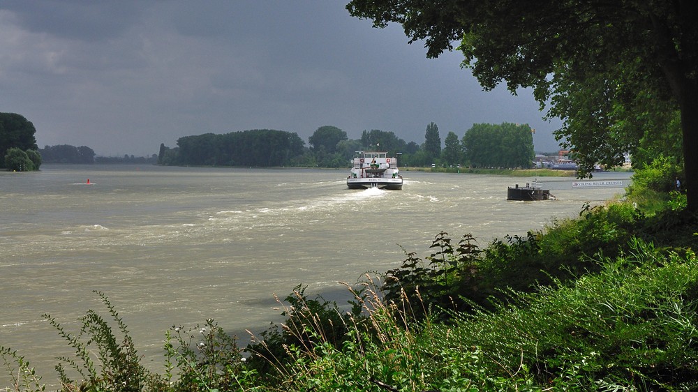 am Fluss, nach dem Regen