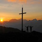 Am frühen Morgen beim Gipfelkreuz.......