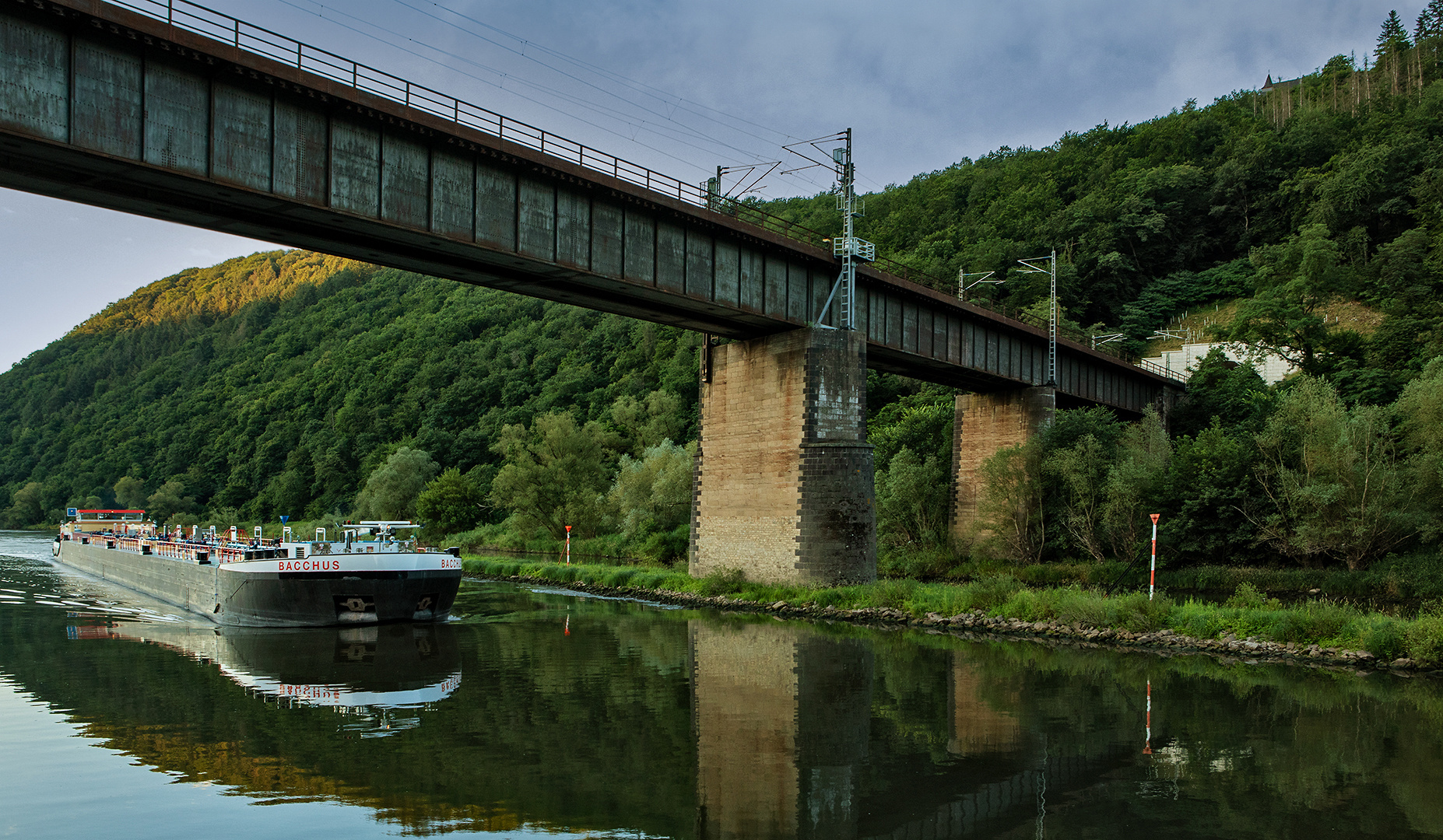 Am frühen Morgen ist die Mosel noch beruhigt