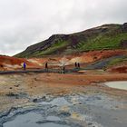 Am Geothermalgebiet Seltun in der Vulkanregion Krisuvik