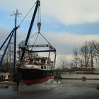 " Am Haken" im Yachthafen Fuestrup in Greven am Dortmund Emskanal