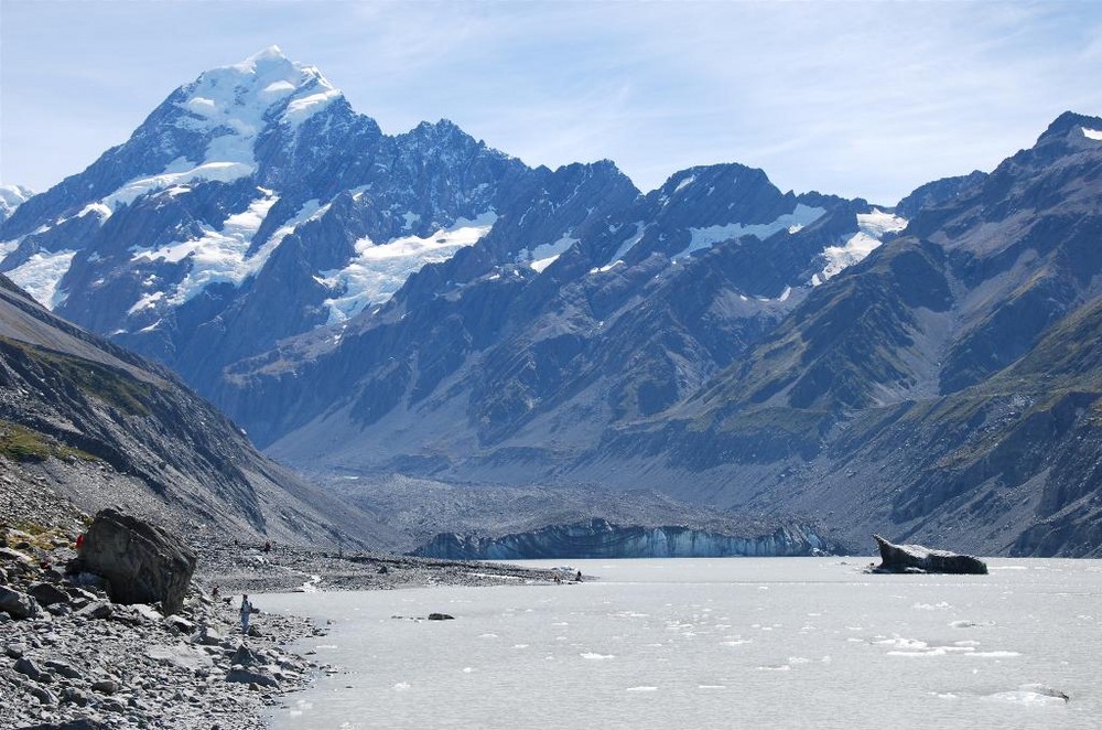 Am Hooker Lake mit Blick auf dem Mount Cook - Neuseeland