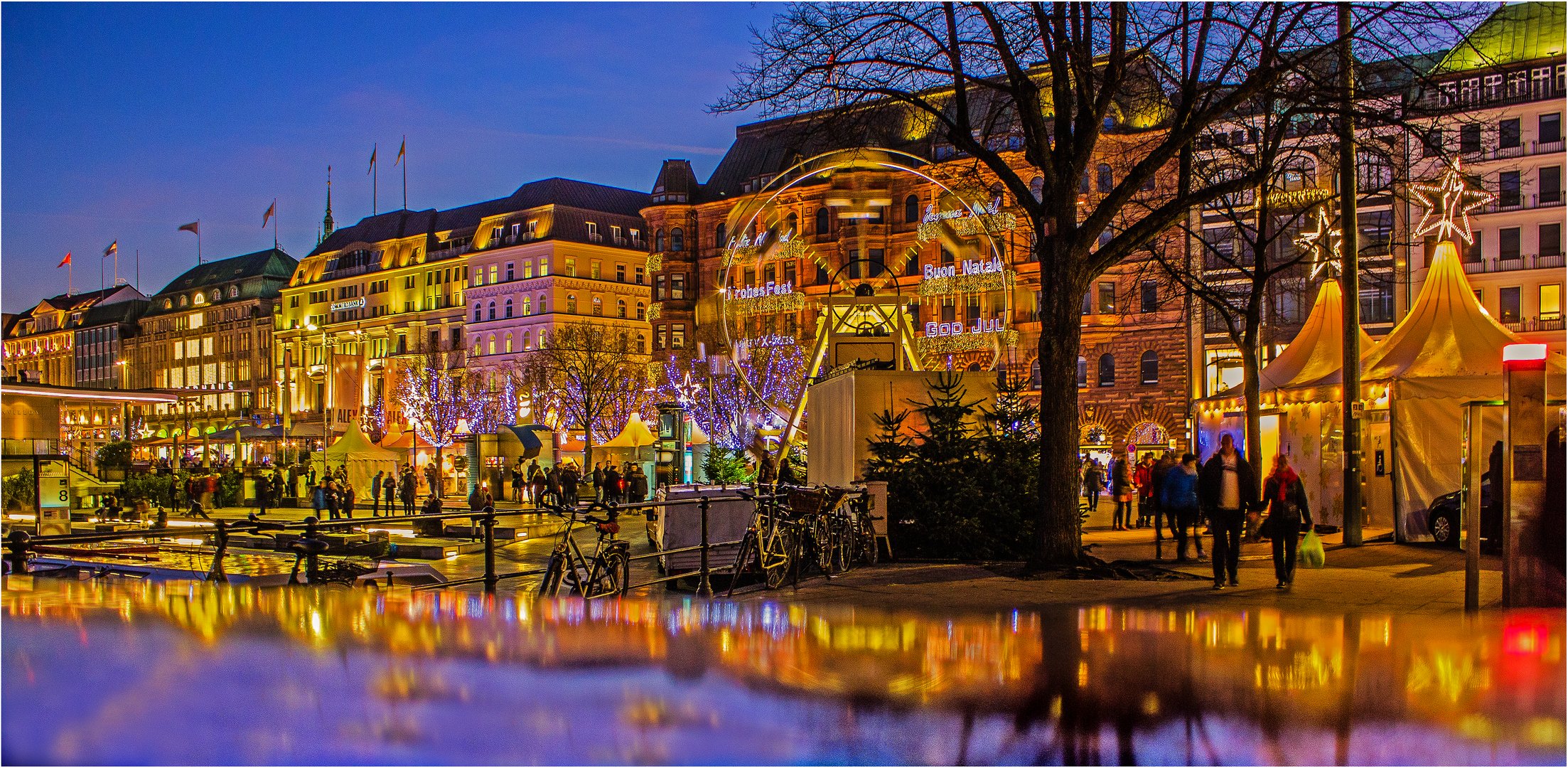 Am Jungfernstieg Foto & Bild hamburg, abend, weihnachtsmarkt Bilder