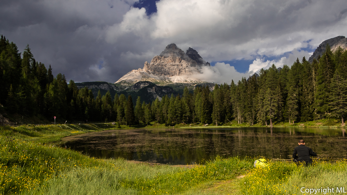 am Lago Antorno unterhalb der Drei Zinnen