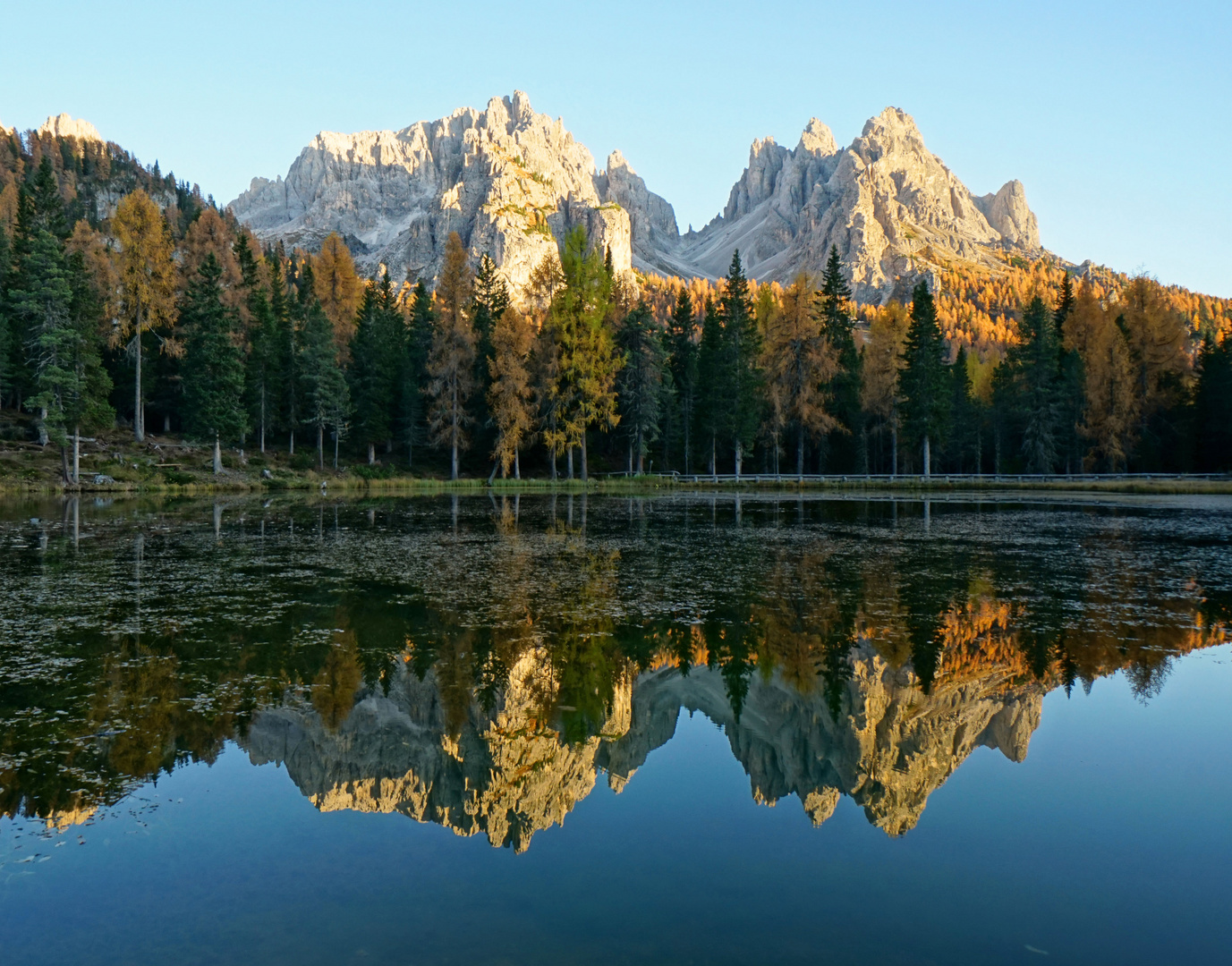 Am Lago d´Antorno in den letzten Sonnenstrahlen